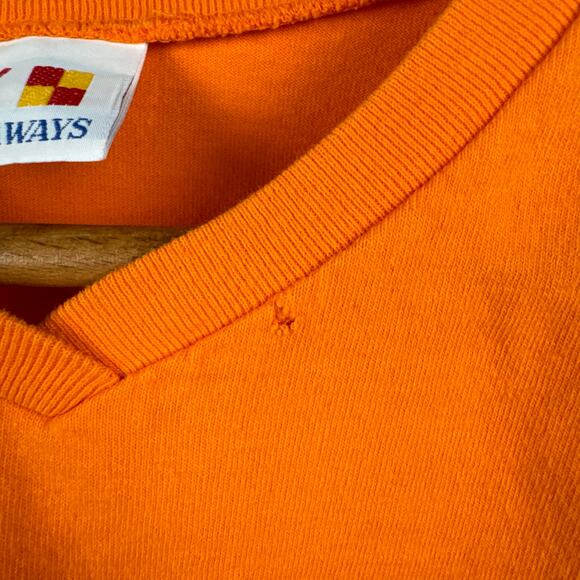 Vintage Tennessee Vols Shirt Large Orange Short Sleeve V Neck Embroidered NCAA - Picture 4 of 6